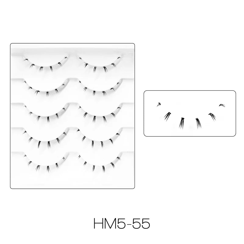 10Pairs Bottom Eyelashes Manga Lower Lashes Clear Band Wispy Small Flame Under Eye Lashes Korean Makeup Cosplay Tools RELUX.STORE
