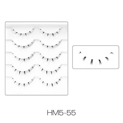10Pairs Bottom Eyelashes Manga Lower Lashes Clear Band Wispy Small Flame Under Eye Lashes Korean Makeup Cosplay Tools RELUX.STORE
