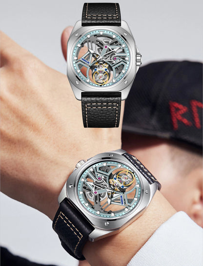 AESOP Tourbillon Watches For Men Mechanical Fashion Watch Waterproof Skeleton Tourbillon Movement Sapphire Mirror Official Store