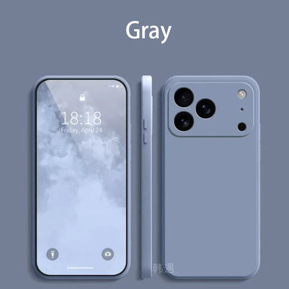 Square Liquid Silicone Phone Case for Apple iPhone 17 Pro Max 17 Air Soft Cover Case RELUX.STORE