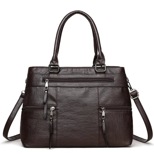 Elegant Handbag for Women High Quality Leather Top-Handle Bags Purse Ladies Shoulder Crossbody Bag Large Casual Tote 2025 Hot RELUX.STORE