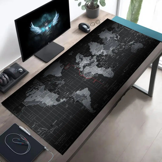 Black map Mouse Pad XXL Office Mousepad Computer Keyboard Pads MouseMat Gamer Soft Office Carpet Table Mat New Desktop Desk Mats