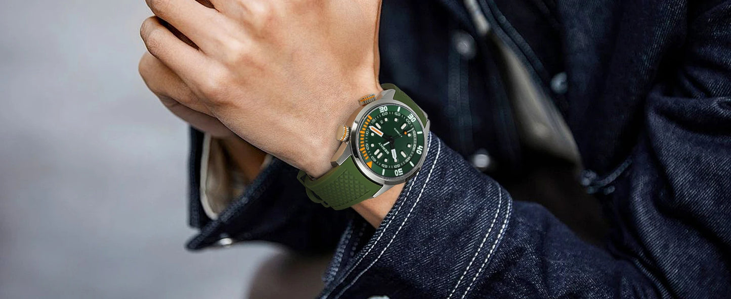 BERNY 20Bar Diver Men Mechanical Watch Miyota 8215 Super Luminous Sapphire Swiming Automatic Self Wind Silicone Men Wristwatch