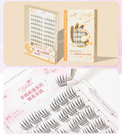 Yelix Self-adhesive Glue Free False Eyelashes Reusable DIY Segmented DIY Lashes Clusters No Glue Needed Natural Soft Lashes RELUX.STORE