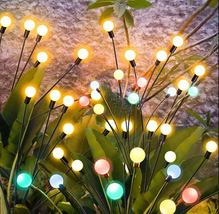 10 LED Solar Garden Lights Powered Firefly Lights Outdoor Waterproof Vibrant Garden Lights for Patio Pathway Decoration,Warm RELUX.STORE