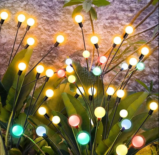 10 LED Solar Garden Lights Powered Firefly Lights Outdoor Waterproof Vibrant Garden Lights for Patio Pathway Decoration,Warm RELUX.STORE