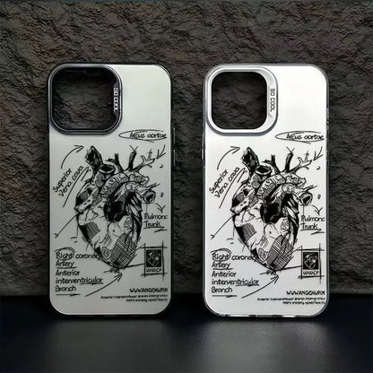 Creative Cardiovascular model Heart Medical Phone Case For iPhone 15 Pro Max 11 12 13 14 16 Pro XS XR 7 8 Plus Anti-drop Cover RELUX.STORE