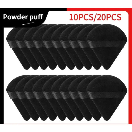 10/20Pcs Triangle Velvet Powder Puff Pizza Flours Mini Face Makeup Sponge Cosmetics Washable Lightweight Makeup Tool RELUX.STORE