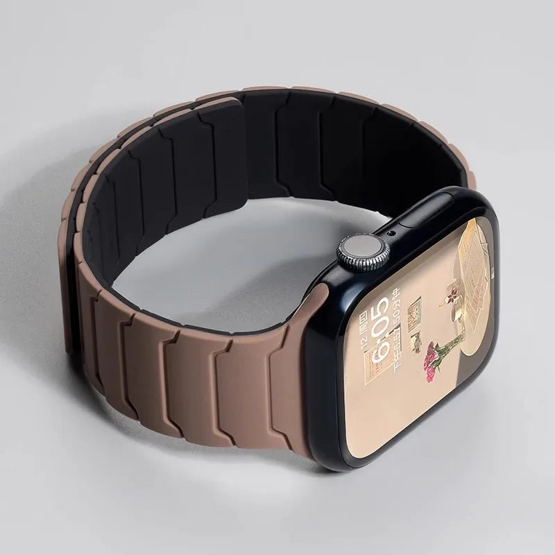 Magnetic Silicone Strap for Apple Watch Band Ultra 2 49mm 45mm 41mm Bracelet for Iwatch Series 9 8 7 6 SE 5 4 38 42mm 44mm 40mm