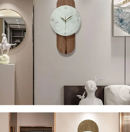 Aesthetic Chinese Wall Clock Creative Pendulum Solid Wood Log Wind Interior Design Unique Art Medieval Decoration Room Decor