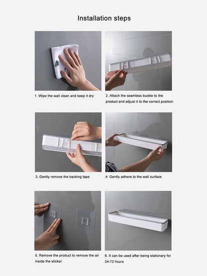 Toilet Bathroom Storage Cabinet Rack Wall Hanging Hole Free Multifunctional Artifact Above Toilet Rack White Shelf Organizer
