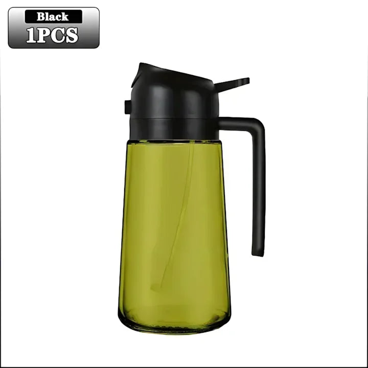 2-in-1 Dark Glass Oil Sprayer Olive Oil Dispenser Black Lightproof Oil Sprayer for Cooking Salads and Barbecues Barbecue Tools