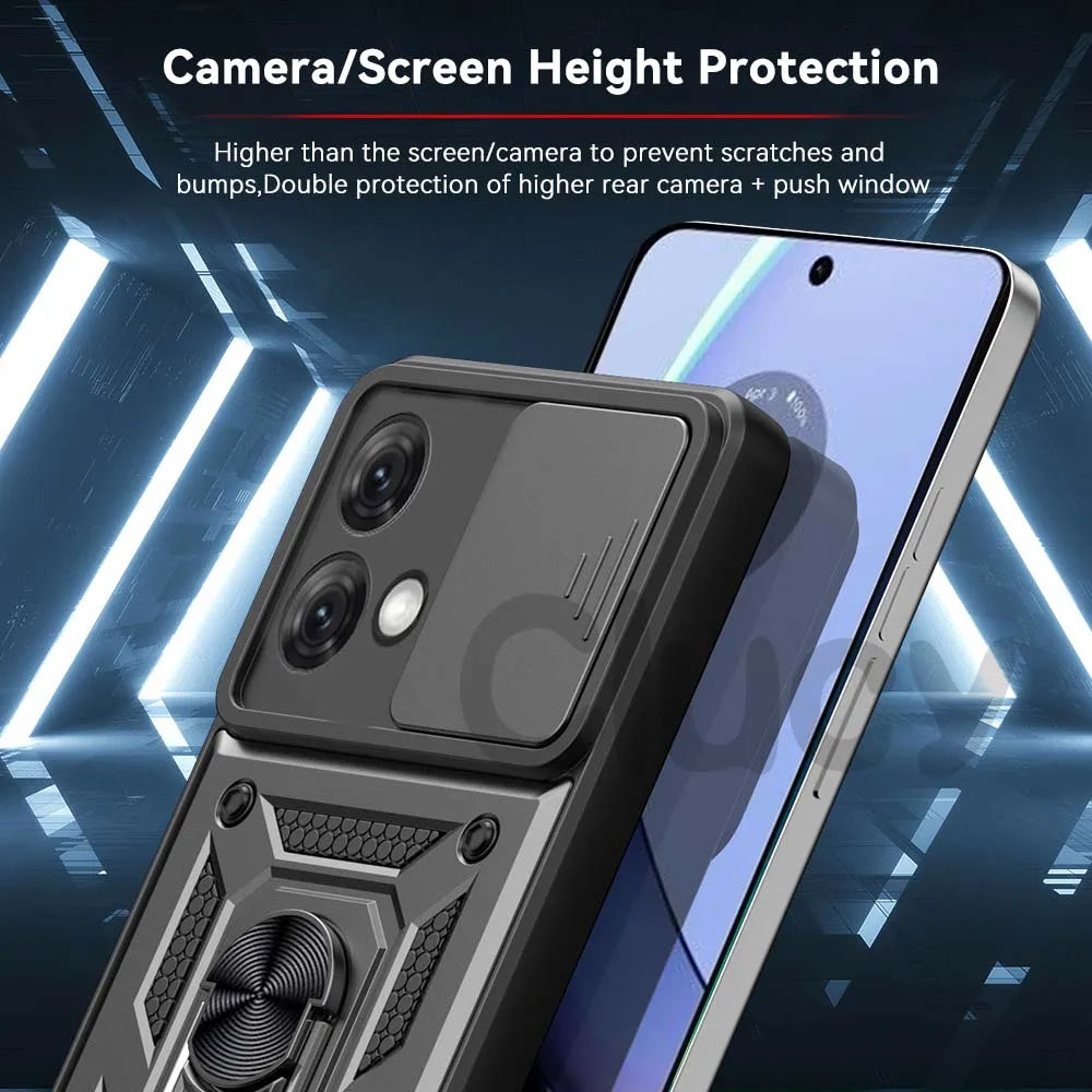 For Motorola Mote G84 G54 G34 G14 G53 G62 G42 G10 G20 G30 E22i E20 E30 E40 Case Slide Camera Shockproof Armor Protect Cover RELUX.STORE