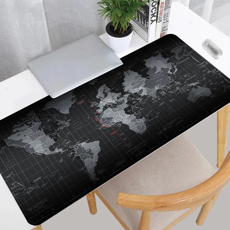Black map Mouse Pad XXL Office Mousepad Computer Keyboard Pads MouseMat Gamer Soft Office Carpet Table Mat New Desktop Desk Mats