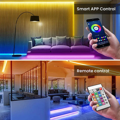 Bluetooth LED Strip Lights Smart SMD 5050 APP Remote Control Flexible Ribbon Diode Lamp Tape TV Backlights Game Room Home Decor RELUX.STORE