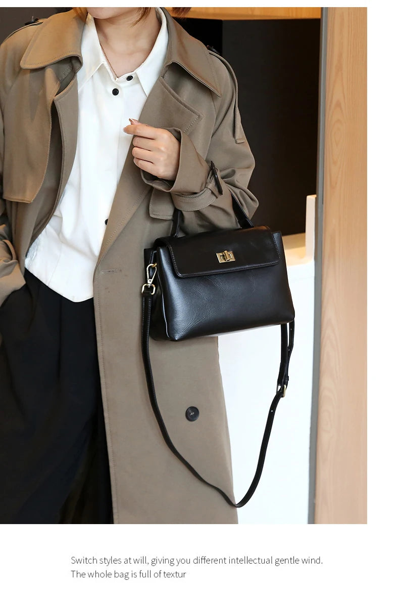 Women Cowhide Genuine Leather Tote Bag Lady Designer Luxury Soft Leather Handbag Fashion Crossbody Bags Female Shoulder Handbag RELUX.STORE