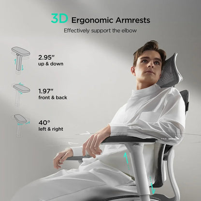Ergonomic Office Chair, Big and Tall Mesh Office Chair with 6-Way Dynamic Lumbar Support, 3D Adjustable Armrests