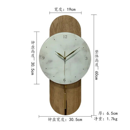 Aesthetic Chinese Wall Clock Creative Pendulum Solid Wood Log Wind Interior Design Unique Art Medieval Decoration Room Decor
