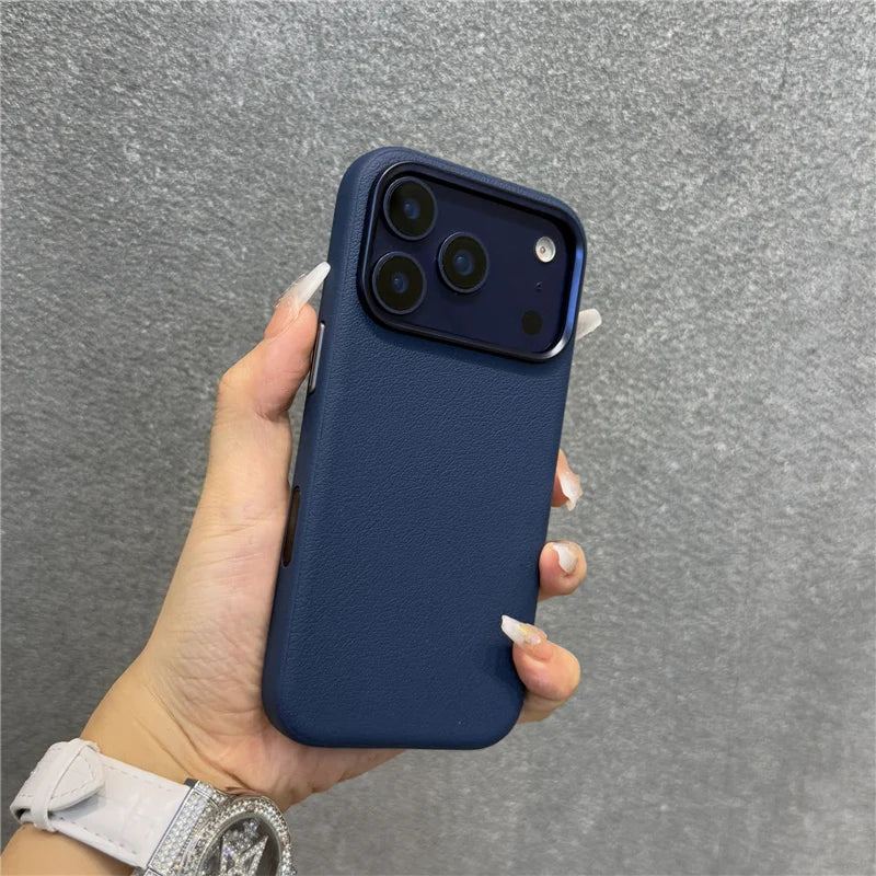 Luxury Solid Color PU Leather Magsafe Case For iPhone 17 Air 17Pro 17Pro Max Active Touch Camera Button Lens Protection Cover RELUX.STORE