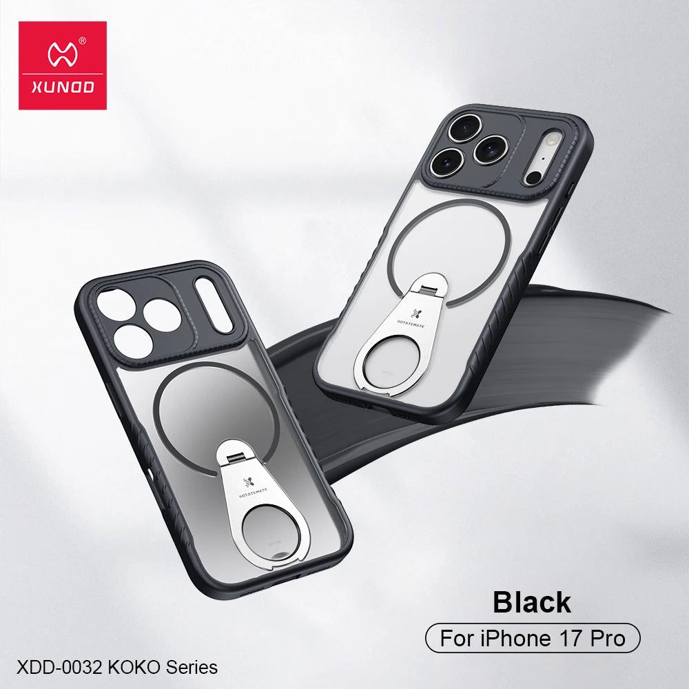 Xundd for iPhone 17 Pro Max 17 Pro 17 Air Magnetic Case with Kickstand,360° Fully Adjustable Stand Matte Transprent Phone Case RELUX.STORE