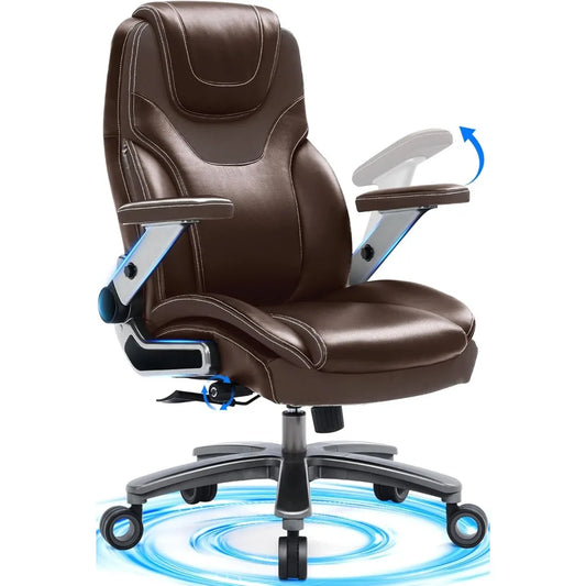 Big and Tall Office Chair with 5D Adjustable Arms, 600lbs Ergonomic Executive Office Chair with Adjustable Lumbar Support, Fabri
