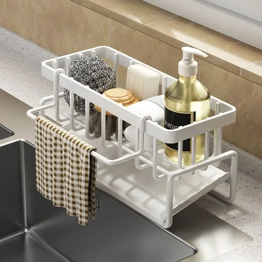 Multifunctional Sponge Rack Drainer Kitchen Shelf Sink Rag Dishwashing Detergent Dishcloth Organiser  kitchen organizer storage