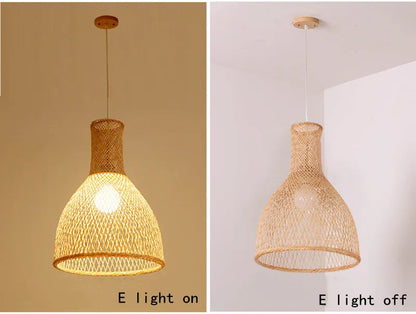 New Chinese Bird's Nest Lampshade Chandelier Hotel Restaurant Staircase Japanese Tatami Rattan LED Bamboo Furniture Decoration RELUX.STORE