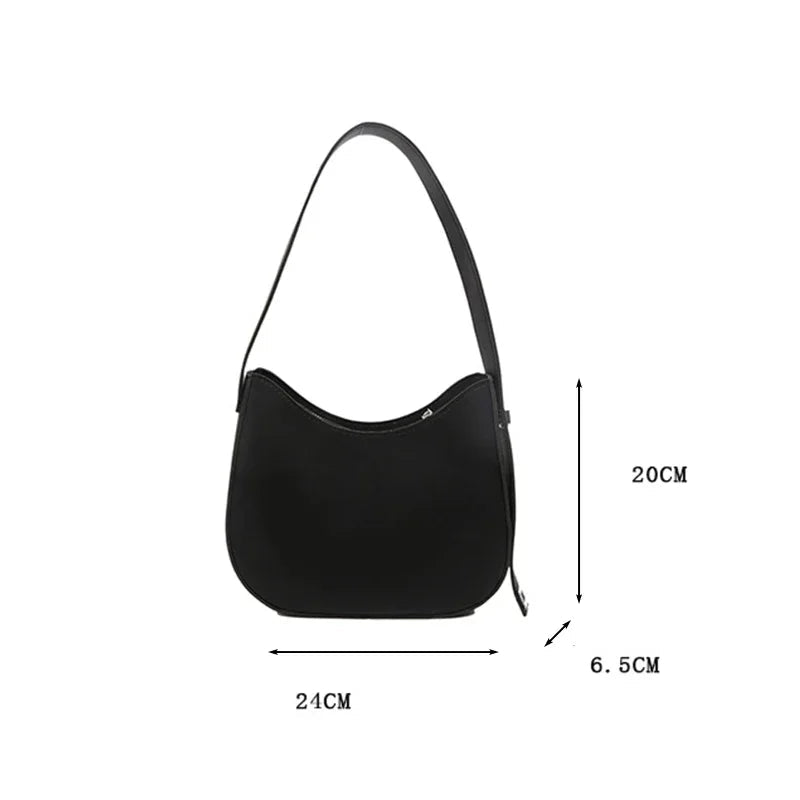 New Trendy and Fashionable Shoulder Underarm Bag PU Leather Solid Color Tote Handbag Luxury Brand Female Portable Shoulder Bag RELUX.STORE