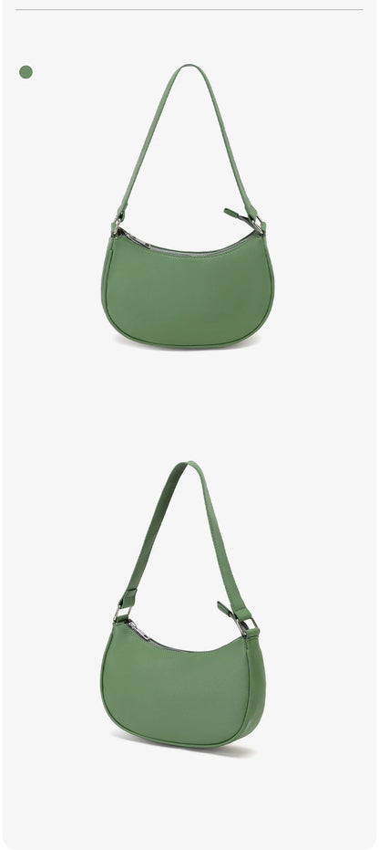 TINYAT Female Moon Bag Leather Shoulder Messenger Bag for Women Hand Bag Luxury Design Lightweight Party Ready Daily Use