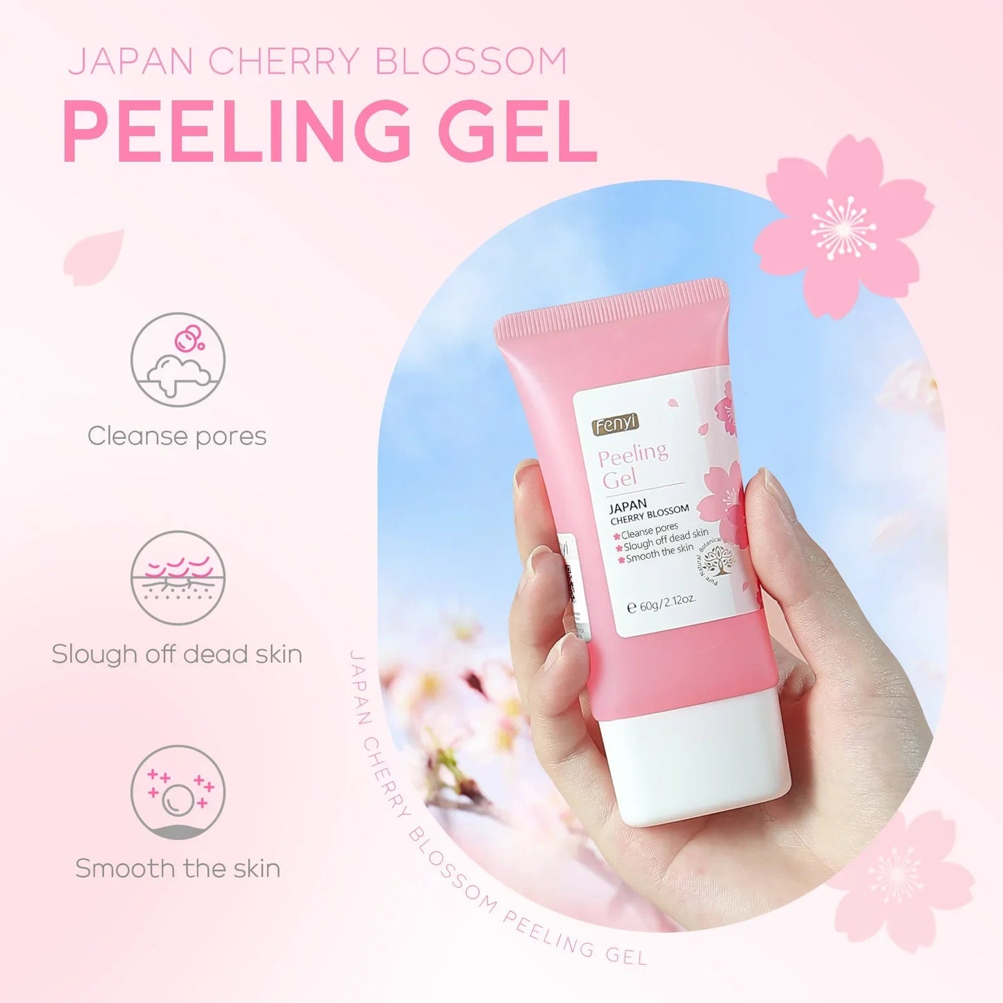 Sakura Face Deep Cleaning Exfoliating Gel Skin Care Whitening Moisturizer Repair Facial Scrub Skin Care 60g RELUX.STORE