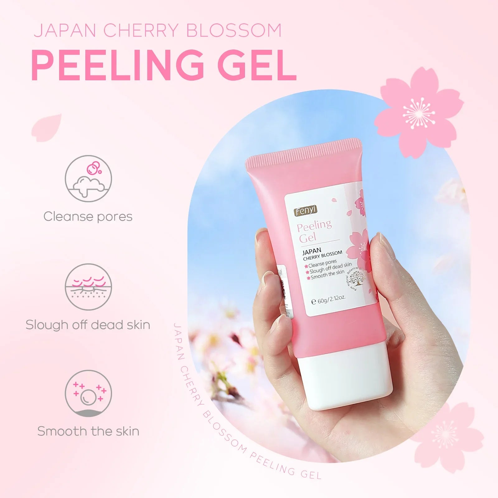 Sakura Face Deep Cleaning Exfoliating Gel Skin Care Whitening Moisturizer Repair Facial Scrub Skin Care 60g RELUX.STORE