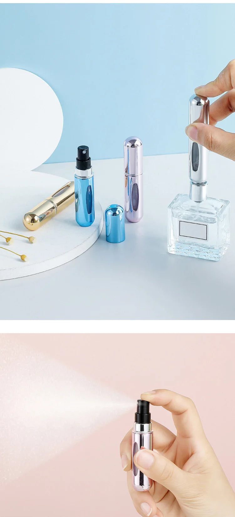 5ml Perfume Refill Bottle Portable Mini Refillable Spray Jar Scent Pump Empty Cosmetic Containers Atomizer for Travel Tool Hot RELUX.STORE