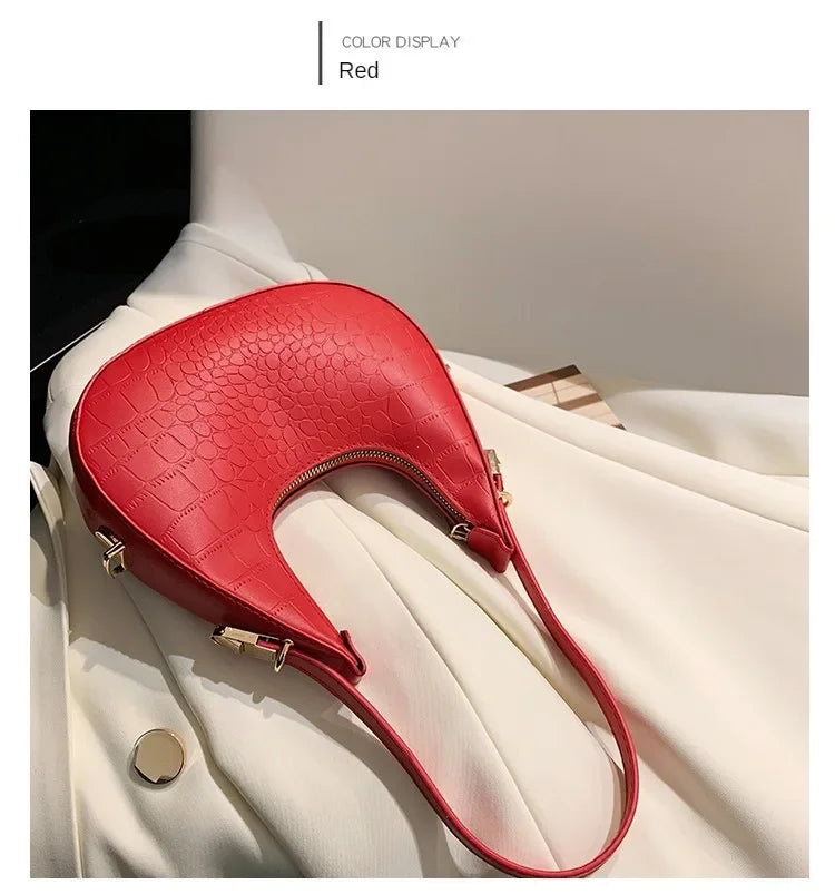 Fashion Luxury Design PU Leather Shoulder Bag Women Small Clutch Handbag Purse Female Underarm Bag Travel Totes shoulder bag RELUX.STORE