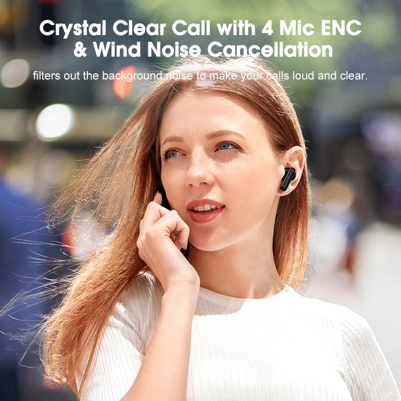 QCY T13 ANC Earphone Bluetooth 5.3 Active Noise Cancellation -28dB Wireless Headphone Fast Charge Earbuds 0.068' Low Latency RELUX.STORE