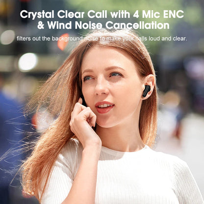 QCY T13 ANC Earphone Bluetooth 5.3 Active Noise Cancellation -28dB Wireless Headphone Fast Charge Earbuds 0.068' Low Latency RELUX.STORE