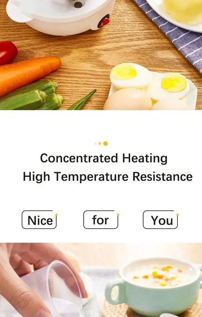 Multifunctional Electric Egg Cooker Steamer - Double Layer for Boil, Poach, Steam Eggs & Veggies, Compact Breakfast Appliance