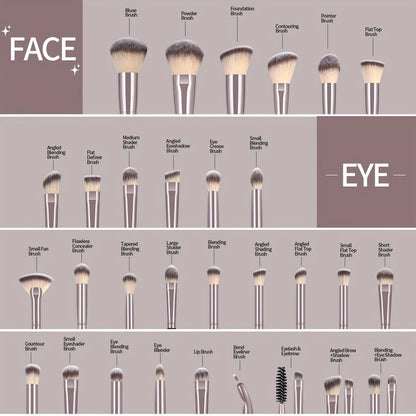 MAANGE 30pcs Professional Makeup Brush Set Foundation Concealers Eye Shadows Powder Blush Blending Brushes Beauty Tools with Bag RELUX.STORE