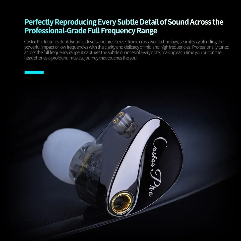 KZ Castor PRO in Ear Earphone HiFi Bass Dynamic Earbuds High-end Tunable Headphone Harman Target with Improved Bass Headsets RELUX.STORE