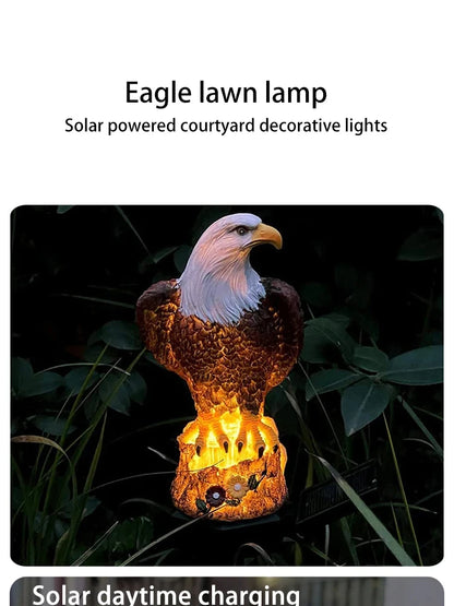 Solar Resin Eagle Lawn Lamp - Outdoor LED Ground Light, Patio & Garden Decorative Lamp