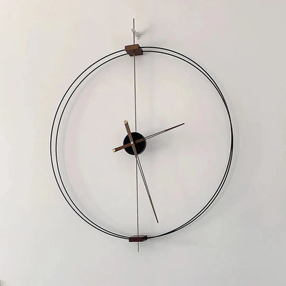 Spanish Minimalist Wall Clock Creative Luxury Living Room Art Clocks Solid Wood Pointer Large Wall Clock Silent Movement Clocks RELUX.STORE