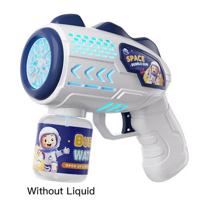 New Porous Astronaut Electric Bubble Gun Kid Toy Bubbles Machine Automatic Soap Blower with Light Summer Outdoor Party Games toy RELUX.STORE