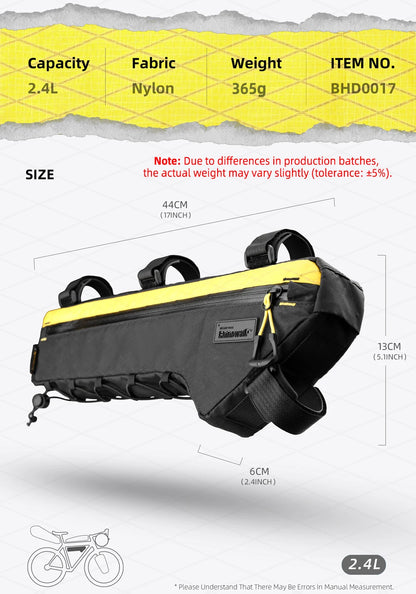Rhinowalk Bike Frame Bag Water-Resistant Bicycle Triangular Crossbeam Bag For Mtb&Road Gravel Bike With Frame Lengths Over 17 In