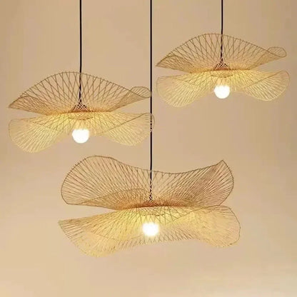 55CM Chandelier Teahouse Rattan Lamp Handmade Cafe Bar Garden Dining Room Bedroom Wicker Rattan Lighting Fixture RELUX.STORE