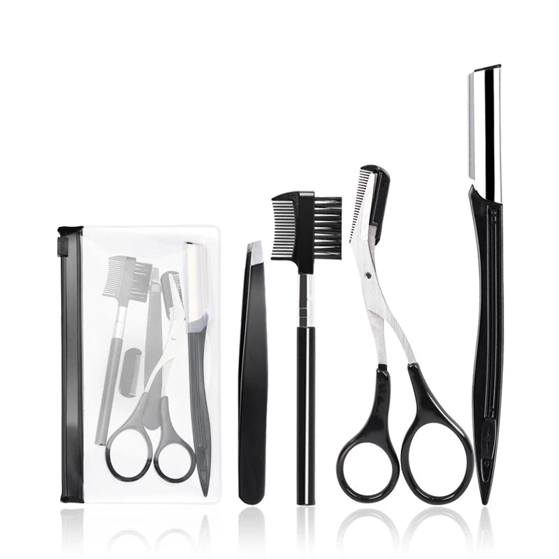 3-11PCS Eyebrow Trimmer Set Scissors Tweezers Eyebrow Razor Scraping Eyebrow Comb Razor Eyebrow Clip Makeup Tools Sets RELUX.STORE