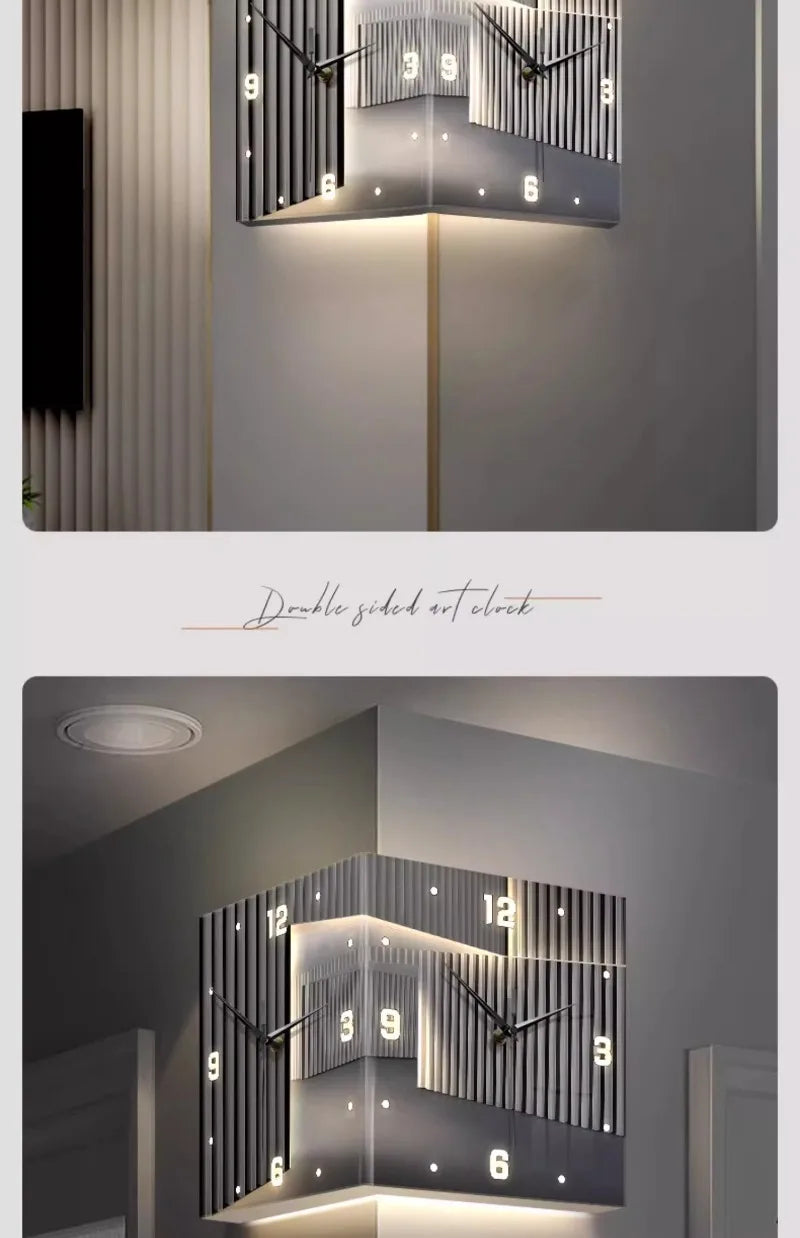 Nordic Wall Clocks Art Decor Led Elegant Wall Clock Modern Luxury Design Aesthetic Electronic Clocks Living Room Decorations
