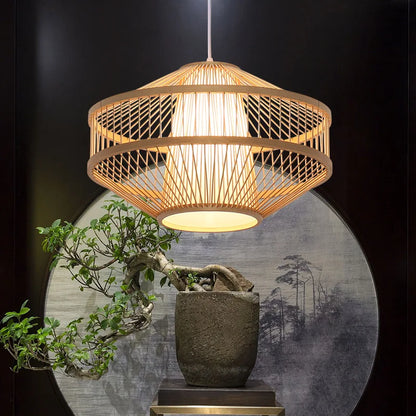 New Chinese Style Bamboo Chandelier Restaurant Lamps Creative Features Restaurant Bar Hot Pot Restaurant Tea House Pentent Lamp