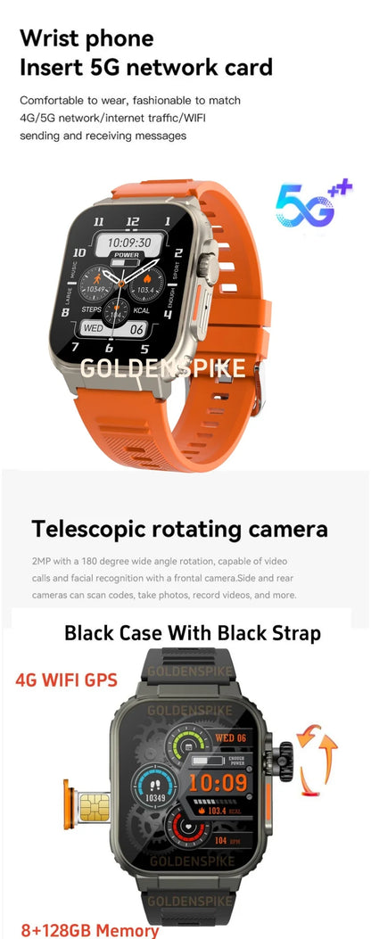 Microwear Ultra Ai3 Smartwatch 5G 180° Rotating Camera Google Play GPS WIFI 2.2inch Amoled HD Display 4G Calling Smartwatch Men