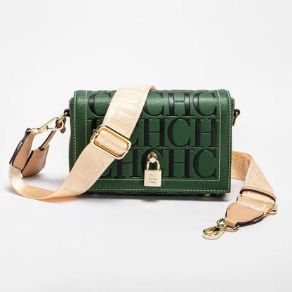 Fashion Design Model Metal Accessories Buckle Women's Shoulder Bag Luxury Brand 2025 Fashion Solid Colour Printed Head Bag RELUX.STORE