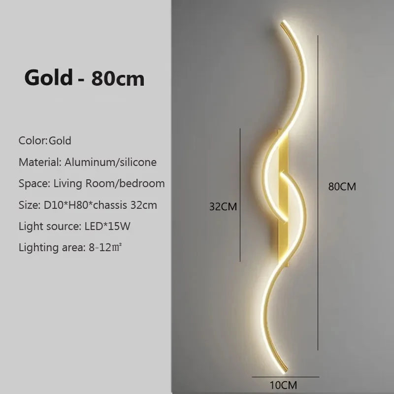 Modern LED Wall Lamp Minimalist Led Light Bedroom Bedside Long Strip Wall Sconces Living Room Sofa Home Indoor Lighting Fixture RELUX.STORE