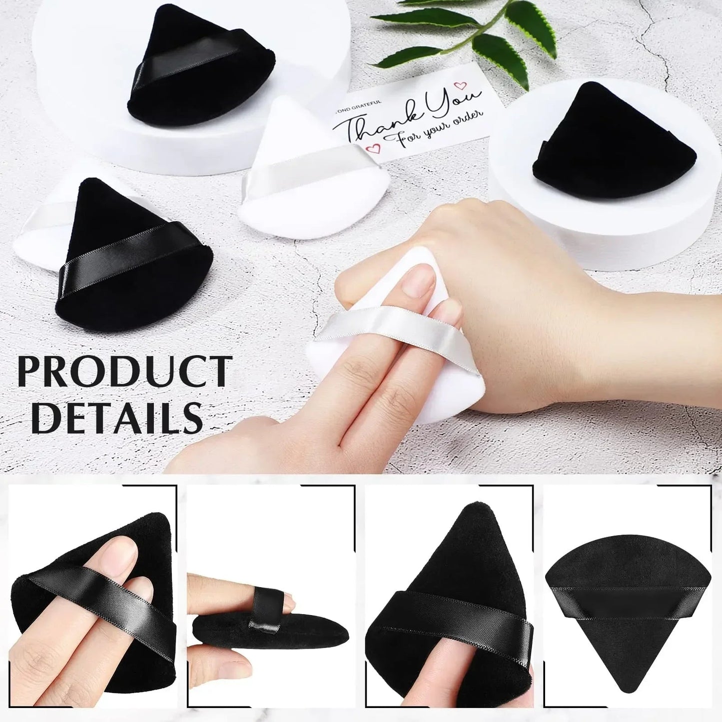 10/20Pcs Triangle Velvet Powder Puff Pizza Flours Mini Face Makeup Sponge Cosmetics Washable Lightweight Makeup Tool RELUX.STORE